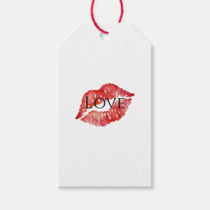 Red Lips Flirty Kiss Love XOXO Gift Tags