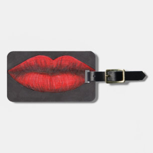 Red Lips Graphic Luggage Tag