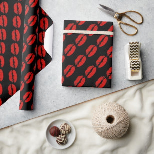 Red Lips Happy Valentine's Day Wrapping Paper
