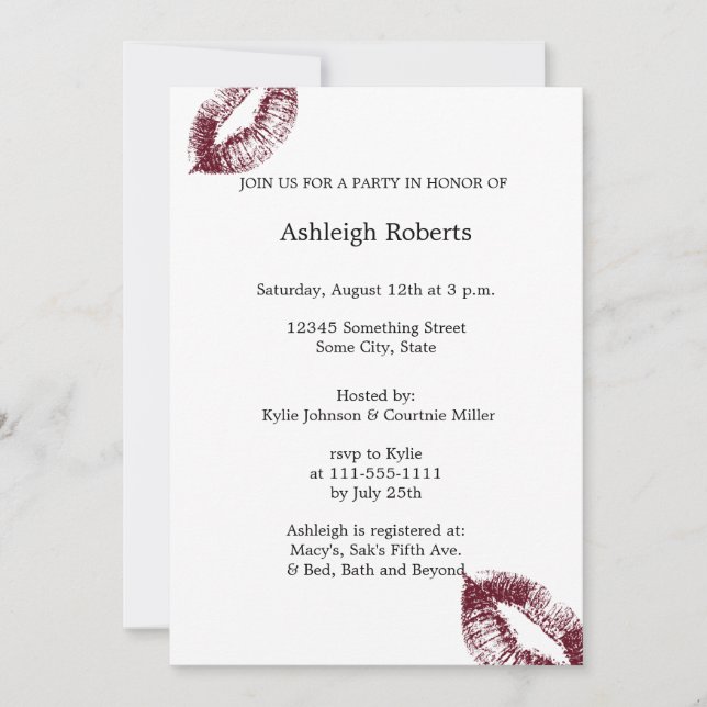 Red Lips Invitation (Front)