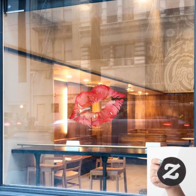 Red Lips Kiss (Cafe Window)