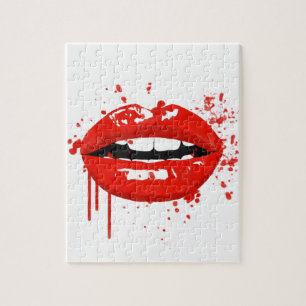 Red lips kiss beauty fashion makeup jigsaw puzzle