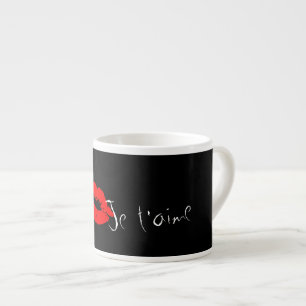 Red Lips Kiss Je t'aime Coffee Espresso Mug