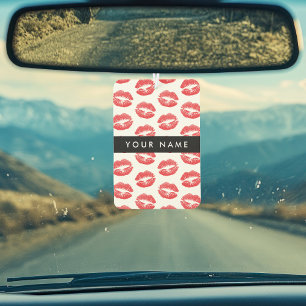 Red Lips, Kiss, Lipstick, Your Name, Personalise Car Air Freshener