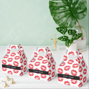 Red Lips, Kiss, Lipstick, Your Name, Personalise Favour Box