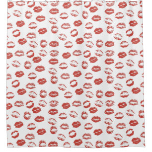 Red Lips Kiss Shower Curtain