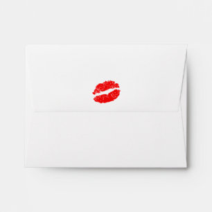Red Lips Kiss SWAK Party Invitation Envelope
