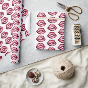 Red Lips Kiss  Wrapping Paper