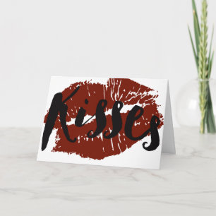 Red Lips Kisses Card