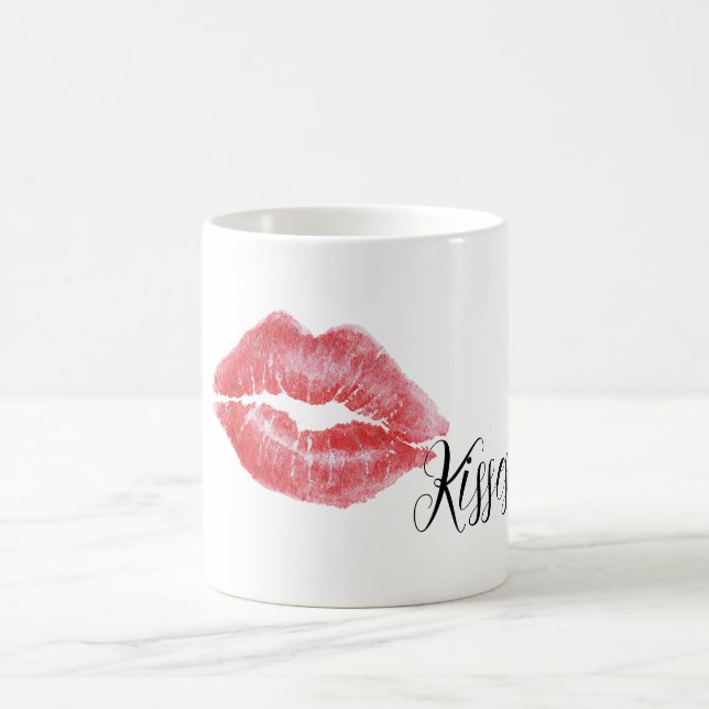 Red Lips Kisses Coffee Mug (Center)
