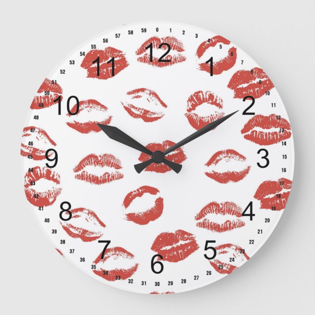 Red Lips Large Clock (Front)