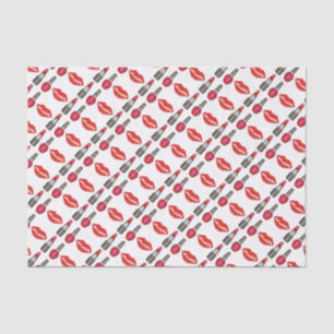 Red Lips Lipstick Nail Polish Beauty Makeup Tissue Paper