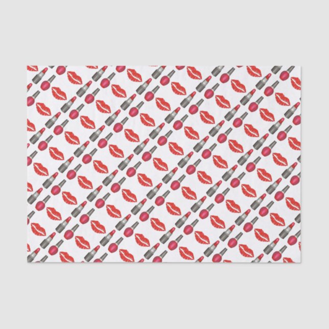 Red Lips Lipstick Nail Polish Beauty Makeup Tissue Paper (Front)