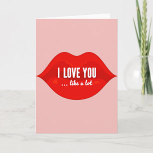 Red Lips Love You Card