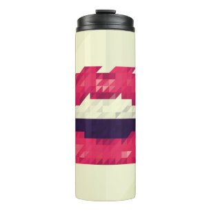 Red lips made of small triangles, pixelshipster,pi thermal tumbler