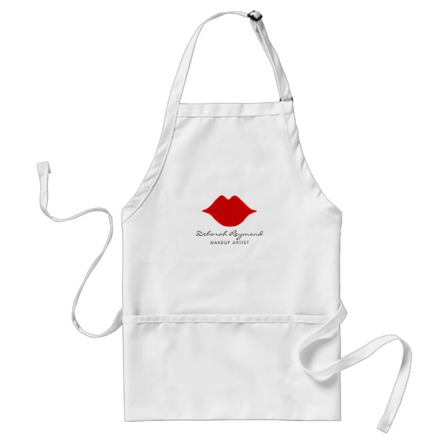 red lips makeup artist standard apron (Front)
