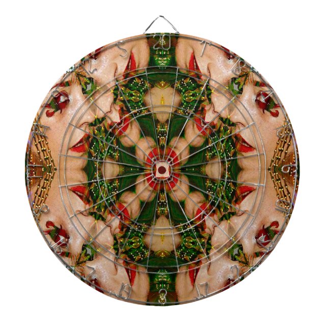 Red Lips Mandala Dartboard (Front)