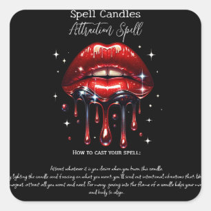 Red Lips Manifesting Attraction Magic Spell  Square Sticker