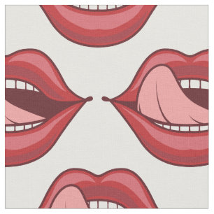 Red Lips Open Mouth Thunder_Cove Fabric
