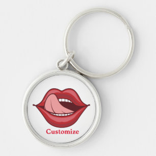 Red Lips Open Mouth Thunder_Cove  Key Ring