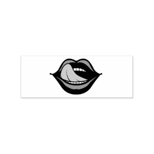 Red Lips Open Mouth Thunder_Cove Rubber Stamp