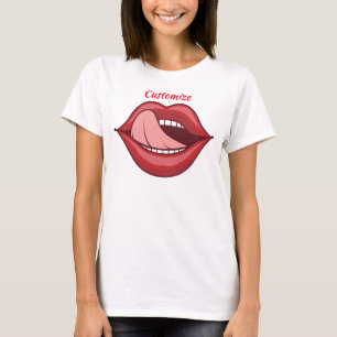 Red Lips Open Mouth Thunder_Cove T-Shirt