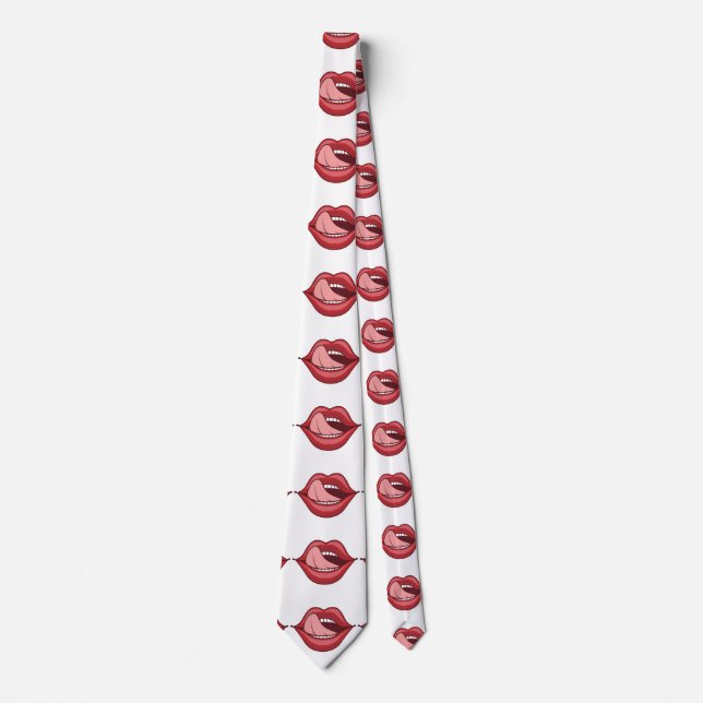 Red Lips Open Mouth Thunder_Cove Tie (Front)