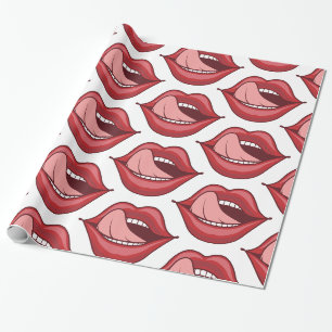 Red Lips Open Mouth Thunder_Cove  Wrapping Paper