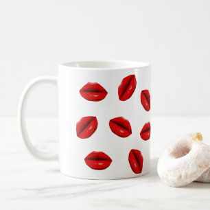 Red Lips Pattern Coffee Mug