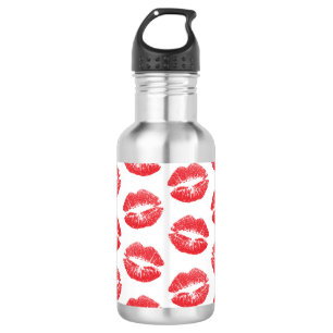 Red Lips, Pattern Of Lips, Red Lipstick, Kiss 532 Ml Water Bottle