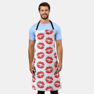 Red Lips, Pattern Of Lips, Red Lipstick, Kiss Apron