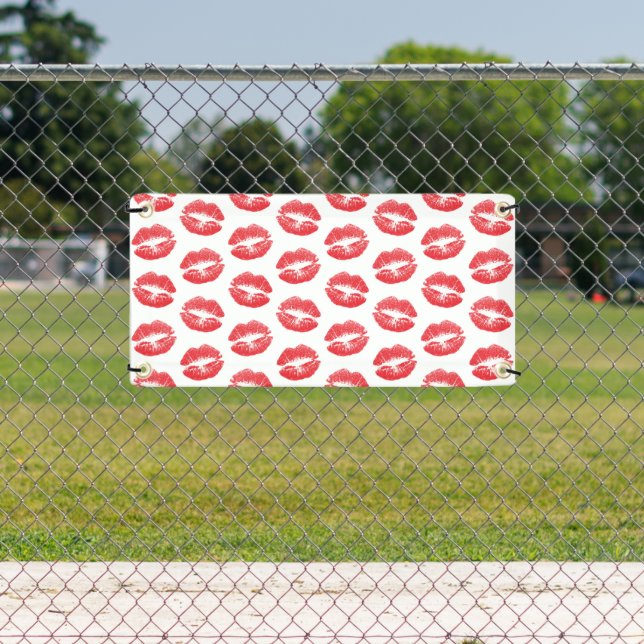 Red Lips, Pattern Of Lips, Red Lipstick, Kiss Banner (Insitu)