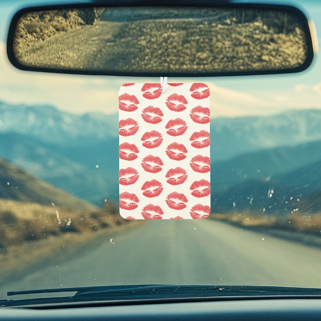 Red Lips, Pattern Of Lips, Red Lipstick, Kiss Car Air Freshener (Creator Uploaded)