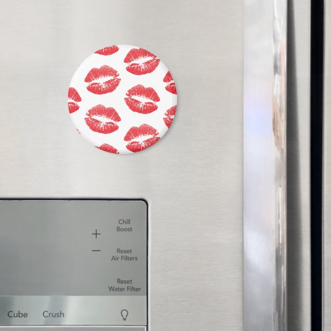 Red Lips, Pattern Of Lips, Red Lipstick, Kiss Magnet (In Situ (Fridge))
