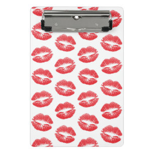 Red Lips, Pattern Of Lips, Red Lipstick, Kiss Mini Clipboard