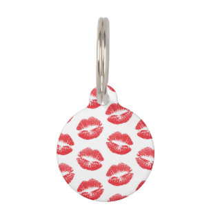 Red Lips, Pattern Of Lips, Red Lipstick, Kiss Pet Tag