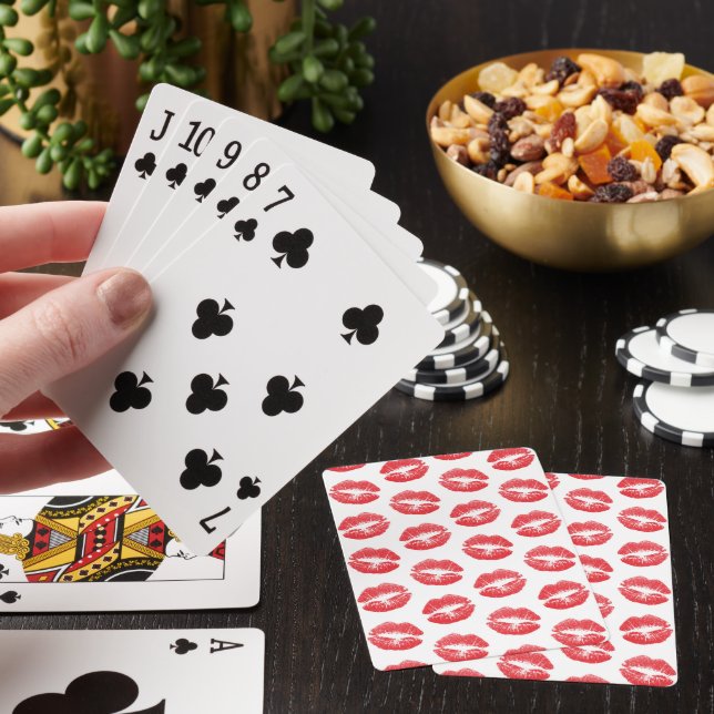 Red Lips, Pattern Of Lips, Red Lipstick, Kiss Playing Cards (In Situ)