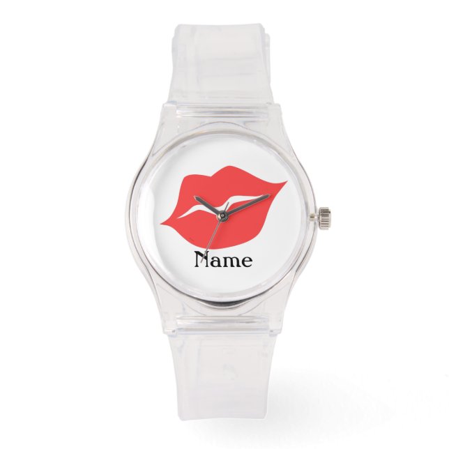 Red Lips Personalise  Watch (Front)