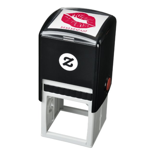 Red Lips Personalised Text Self-inking Stamp (Product)