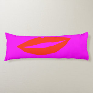 Red Lips Pink Body Cushion