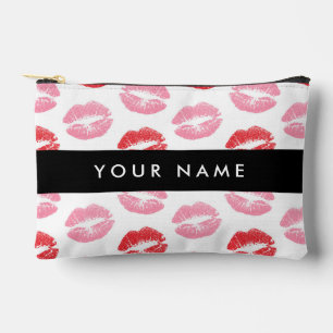 Red Lips, Pink Lips, Kiss, Your Name, Personalise Accessory Pouch
