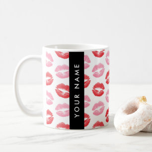 Red Lips, Pink Lips, Kiss, Your Name, Personalise Coffee Mug