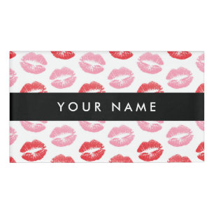Red Lips, Pink Lips, Kiss, Your Name, Personalise Name Tag