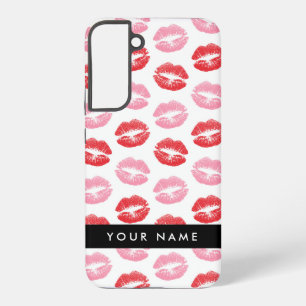 Red Lips, Pink Lips, Kiss, Your Name, Personalise Samsung Galaxy Case