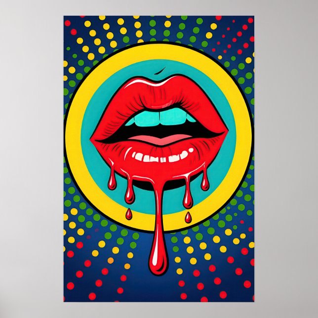 Red Lips Pop Art Poster (Front)