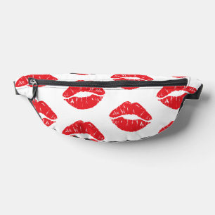 Red Lips, Red Lipstick, Kiss, Pattern Of Lips Bum Bags