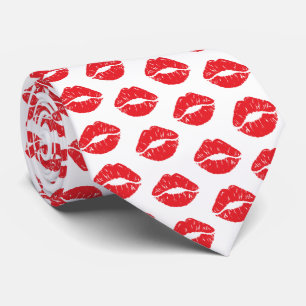 Red Lips, Red Lipstick, Kiss, Pattern Of Lips Tie