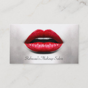 Red Lips Retro Monochrome - Makeup Artist Business Card
