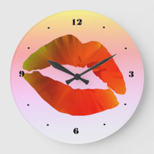 Red Lips Round (Large) Wall Clock