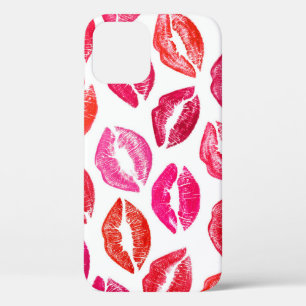 Red lips set, white background. iPhone 12 case